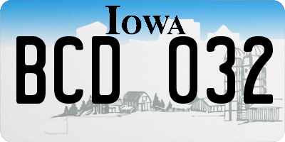 IA license plate BCD032