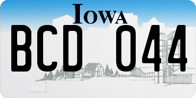 IA license plate BCD044