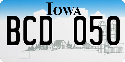 IA license plate BCD050