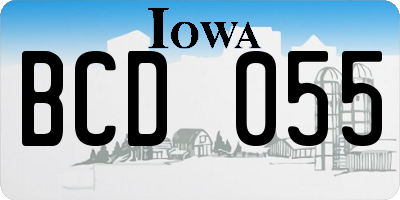 IA license plate BCD055