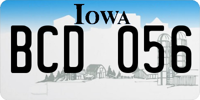 IA license plate BCD056