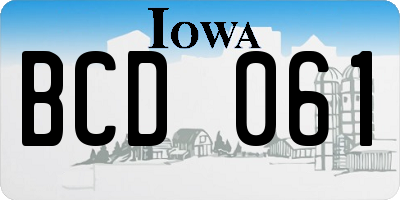 IA license plate BCD061