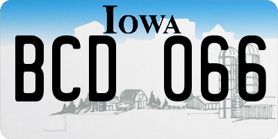 IA license plate BCD066