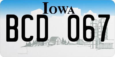 IA license plate BCD067