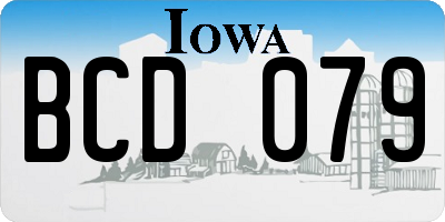 IA license plate BCD079