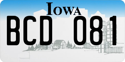 IA license plate BCD081