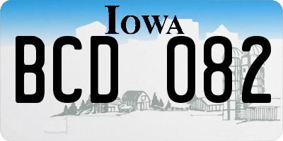 IA license plate BCD082