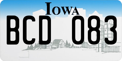 IA license plate BCD083