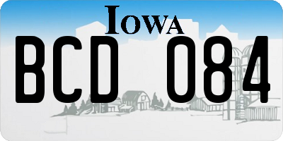 IA license plate BCD084
