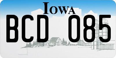 IA license plate BCD085
