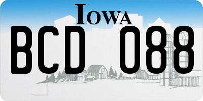 IA license plate BCD088