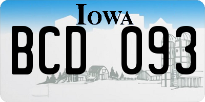 IA license plate BCD093