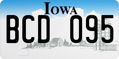 IA license plate BCD095