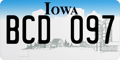 IA license plate BCD097