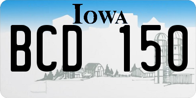IA license plate BCD150