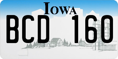 IA license plate BCD160