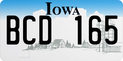 IA license plate BCD165