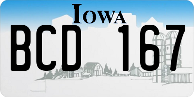 IA license plate BCD167