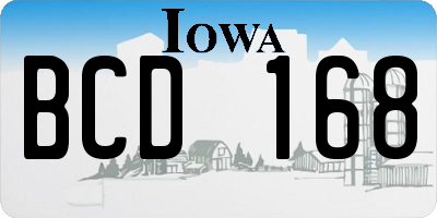 IA license plate BCD168