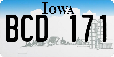IA license plate BCD171