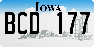 IA license plate BCD177