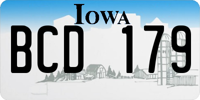IA license plate BCD179