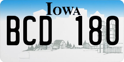 IA license plate BCD180
