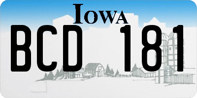 IA license plate BCD181