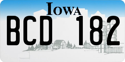 IA license plate BCD182