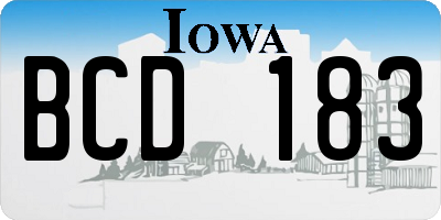 IA license plate BCD183