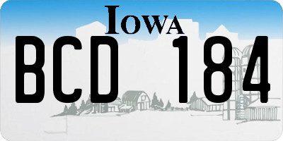 IA license plate BCD184