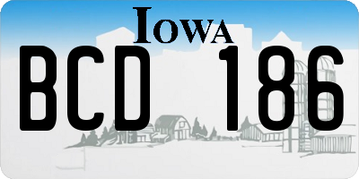 IA license plate BCD186