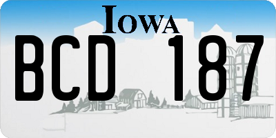 IA license plate BCD187