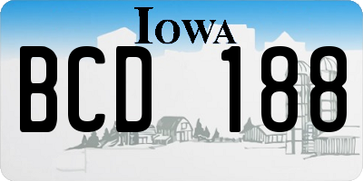IA license plate BCD188