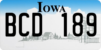 IA license plate BCD189