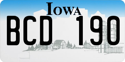 IA license plate BCD190