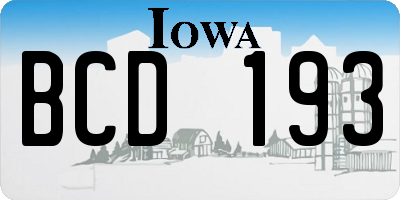 IA license plate BCD193