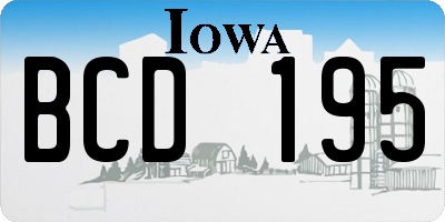 IA license plate BCD195
