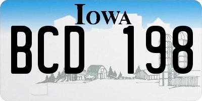 IA license plate BCD198