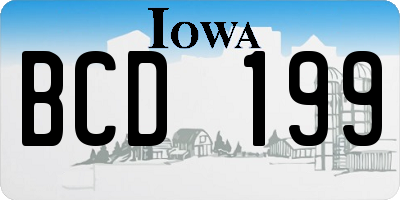 IA license plate BCD199