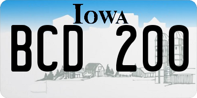 IA license plate BCD200