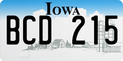 IA license plate BCD215