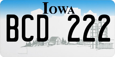 IA license plate BCD222