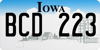 IA license plate BCD223