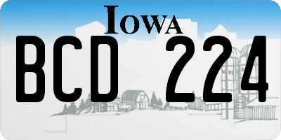 IA license plate BCD224