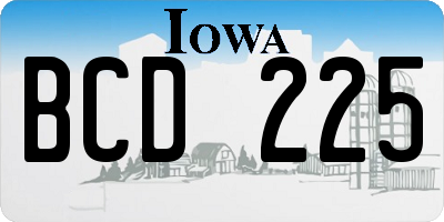 IA license plate BCD225