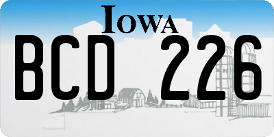IA license plate BCD226