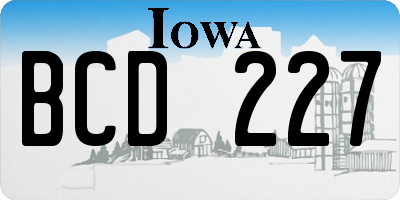 IA license plate BCD227