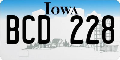 IA license plate BCD228