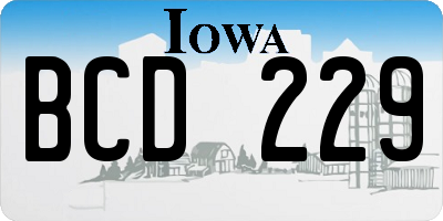 IA license plate BCD229
